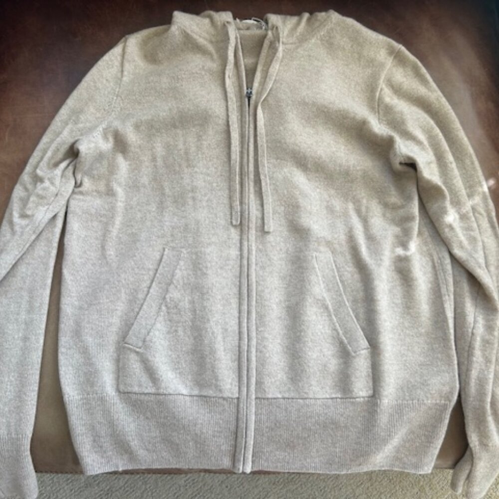 J.CREW Cashmere Full Zip Sweater Hoodie, NEW size Medium